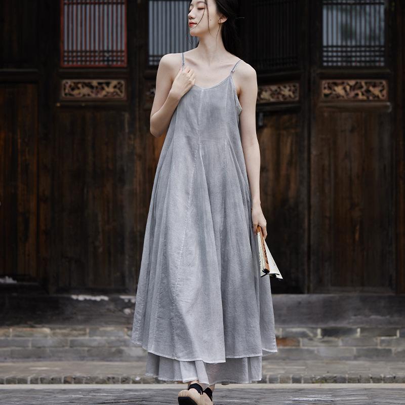 Johnature Женское летнее платье без рукавов в стиле пэчворк, летнее хлопковое платье с распылением краски, женское платье на бретельках