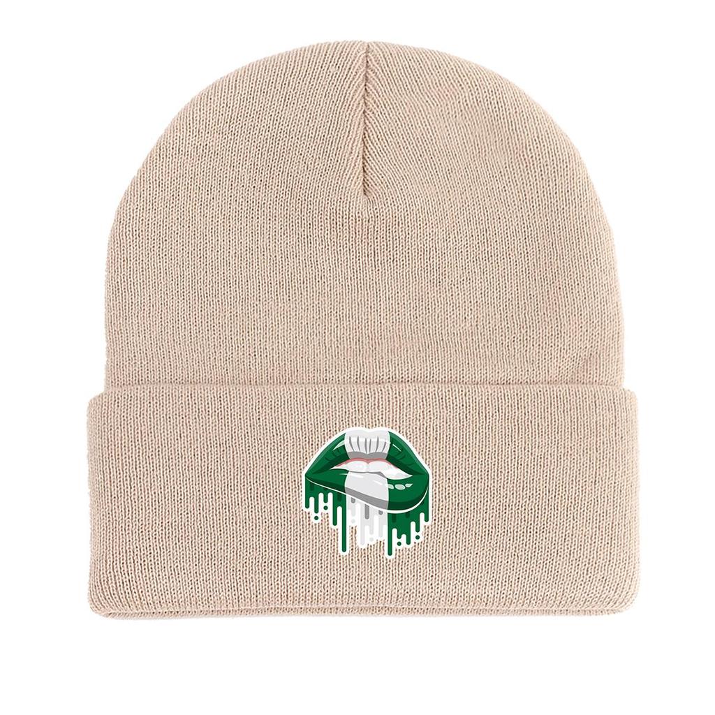 Теплая вязаная шапка с флагом Нигерии, патриотическая женская шапка, объемная теплая повседневная шапка с помпоном, вязаная шапка, шапка