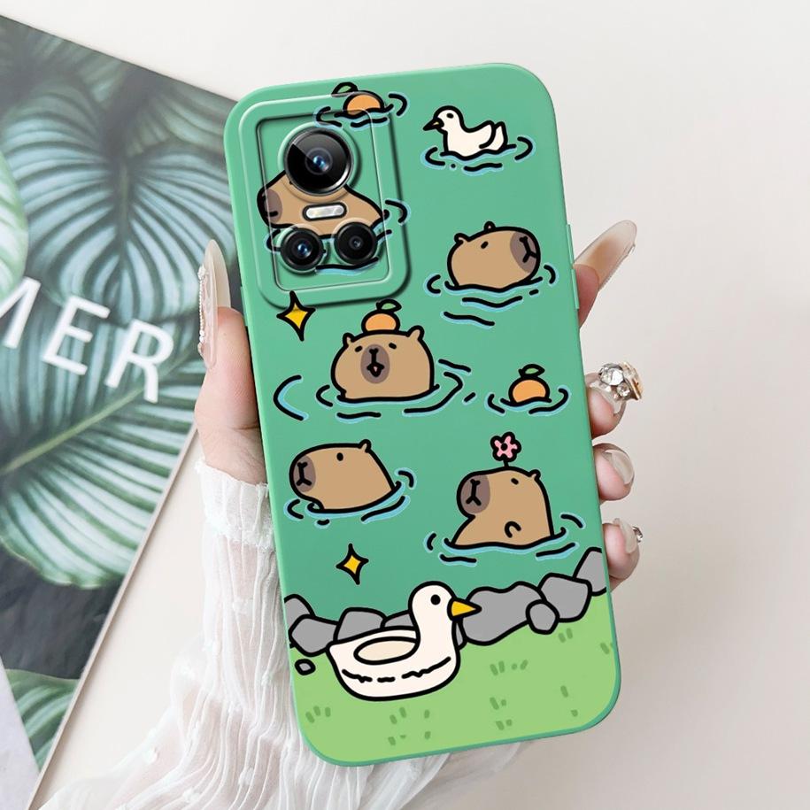 For Realme GT Neo 3 Case Lovely Panda Rabbit Dog Duck Soft Liquid Silicone Shockproof Bumper For Realme GT Neo3 150W Phone Cases