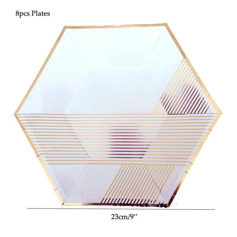 Одноразовая посуда из золотой фольги и мрамора, бумажные тарелки для вечеринок, стаканчики, сувениры на вечеринку в честь рождения ребенка, бумажные трубочки для питья, принадлежности для свадебной вечеринки