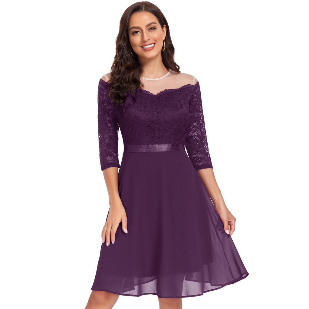 Женские платья с открытыми плечами, миди-трапеция, качели, коктейльное вечернее кружевное платье с поясом, шифоновые юбки, подружка невесты, свадебный гость, одежда для выпускного вечера