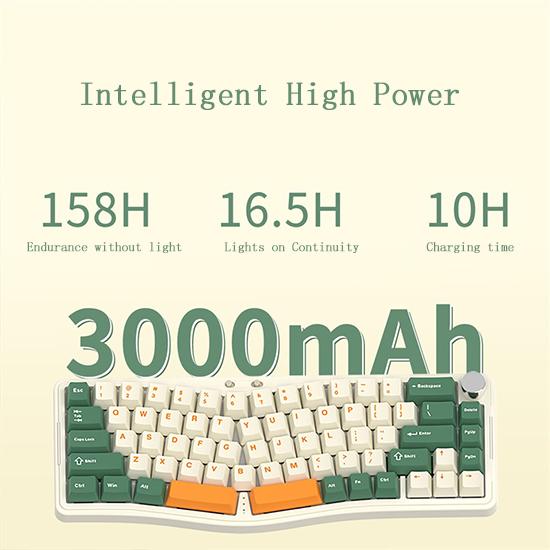 Ajazz AKS068pro Mechanical Keyboard Ergonomic Tri-Mode Gasket Structure VIA Solution Kit Finished Product