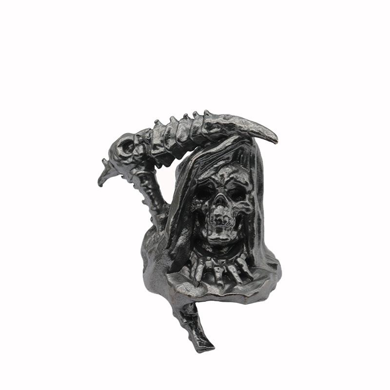 Grim Reaper Skull Brass Knife Beads EDC DIY Paracord Woven Bracelets Lanyard Pendants Accessories Outdoor Tool Hangings Charms