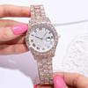 Женские часы, блестящие стразы, инкрустированные нержавеющим круглым циферблатом, кварцевые часы, соответствующие цветам, декоративные женские наручные часы, ювелирные изделия
