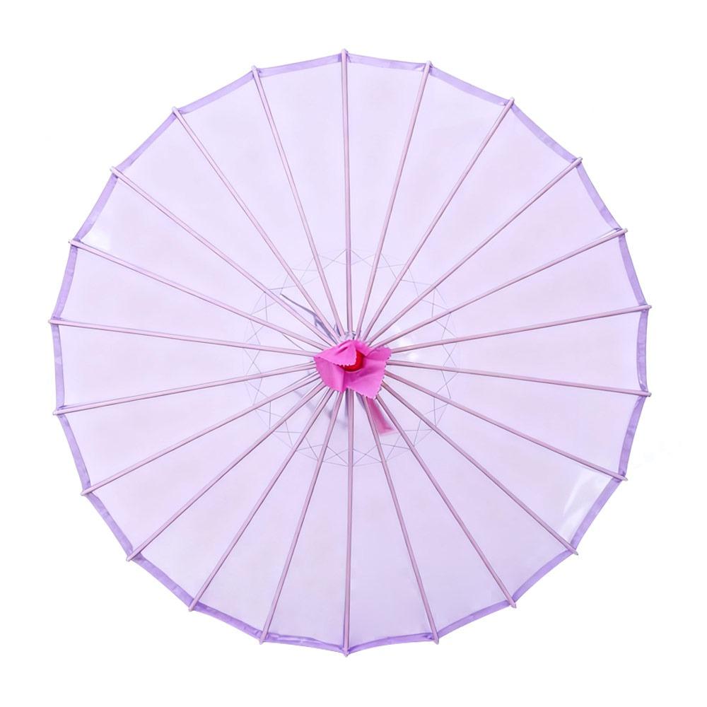 Translucent Silk Dance Umbrella Solid Color Chinese Bamboo Umbrella Outdoor Performance
