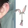 Pink Rabbit Earring Cartilage Jewelry Dainty Animal Design Non Irritating Alloy Ear Studs Accessory For Daily Wear