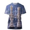 Новейшая шахматная игра 3D печать футболка шахматный стиль мужская и женская повседневная мода с коротким рукавом классический стиль универсальный