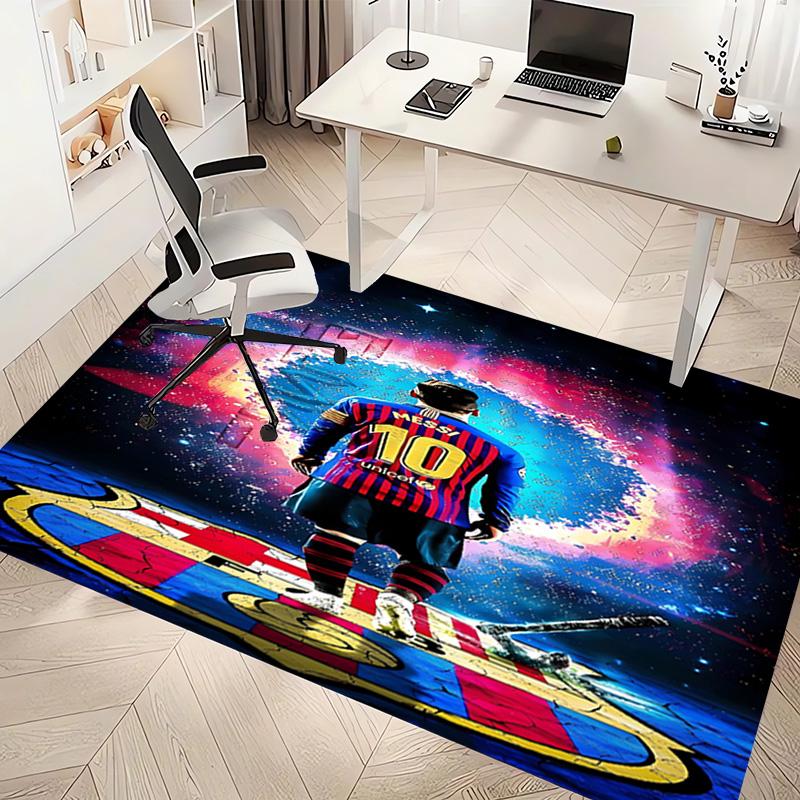 1pc Football star Messi Print Area Rug - Soft, Washable Non-Slip Indoor Mat, Living Room, Home Office Decorative Rug,Office Decorative