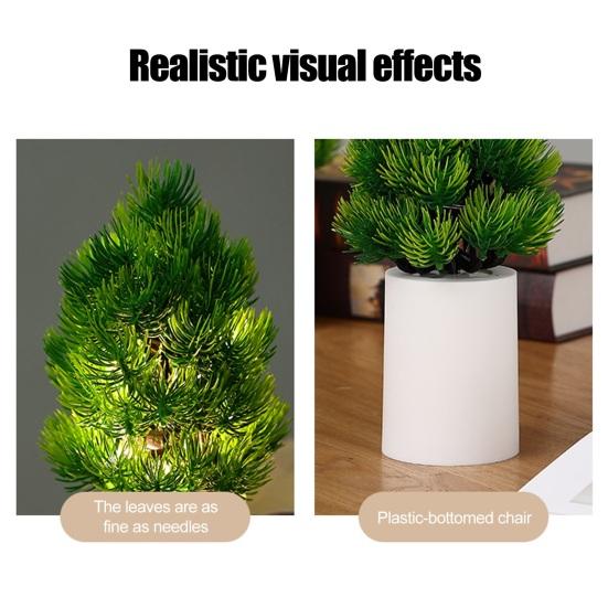 Night Light Pine Cypress Tree Simulation Lamp Battery Operated Desk Night Light