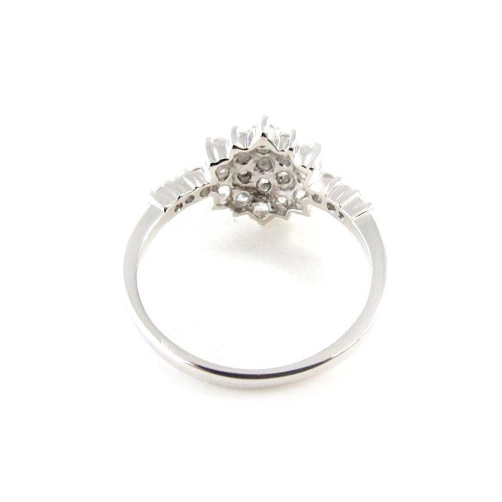 Серебряное кольцо "Богиня" белое серебро (родий) - 10 мм