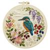 Birds Flowers DIY Stamped Embroidery Kit with Embroidery Hoop Embroidery Stitches Practice Kit 30x30cm for Beginners Adults