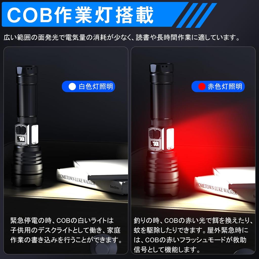 Светодиодный USB Ручной Яркий Белый Красный Светодиод COB Новый 10 Регулируемых Алюминиевый IPX7 Идеально для Ночи Ночное Время Питание Катастрофа и Эвакуации Мощный,
