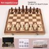 Large Foldable Solid Wood Magnetic Chess Set with Extra Queens – Educational Board Game for Adults and Children