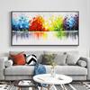 Abstract Colorful Tree Oil Painting Printed On Canvas Wall Art Landscape Posters Pictures for Living Room Home Decor No Frame