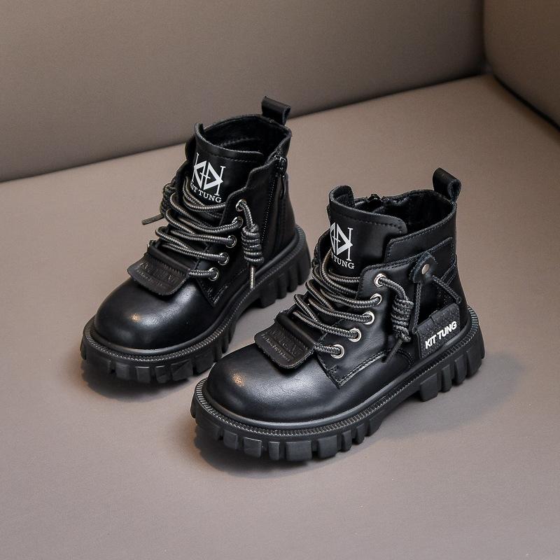 Осенне-зимние новые детские желтые ботинки, повседневные, с мягкой подошвой, нескользящие, бархатные, короткие ботинки для маленьких мальчиков