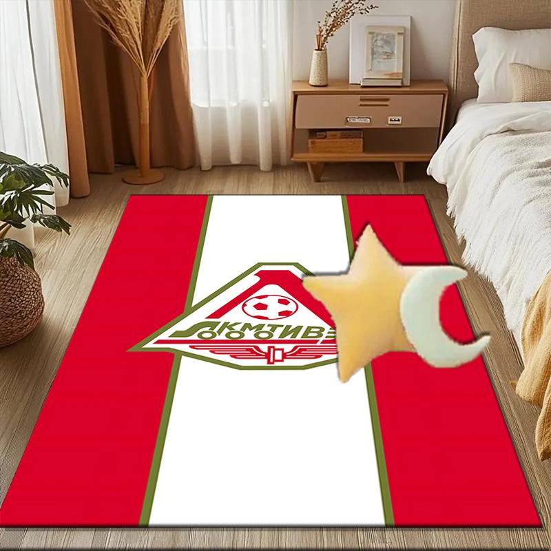 Green And Red Soccer Emblem Printed Office Carpet Chair Cushion Entryway Rug, Rugs for Living Room, Bedroom Christmas gifts