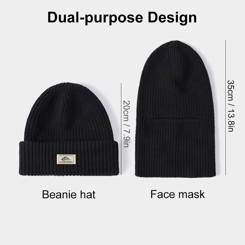 Зимняя теплая шапка для мужчин, уличная толстая вязаная хлопковая шапка-бини, шапка для катания на лыжах в холодную погоду, походов