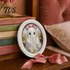 Wooden Halloween Decorations for Home Ghost Oval Photo Frame, Cute Table Sign, Decorative Framed Party Wall Decoration Picture, Creative Art