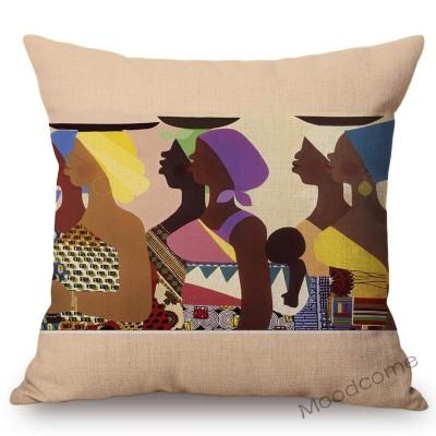 Abstract African Women And Men Black Culture Home Decorative Sofa Throw Pillow Case Coton Linen Chair Cushion Cover Africa Art