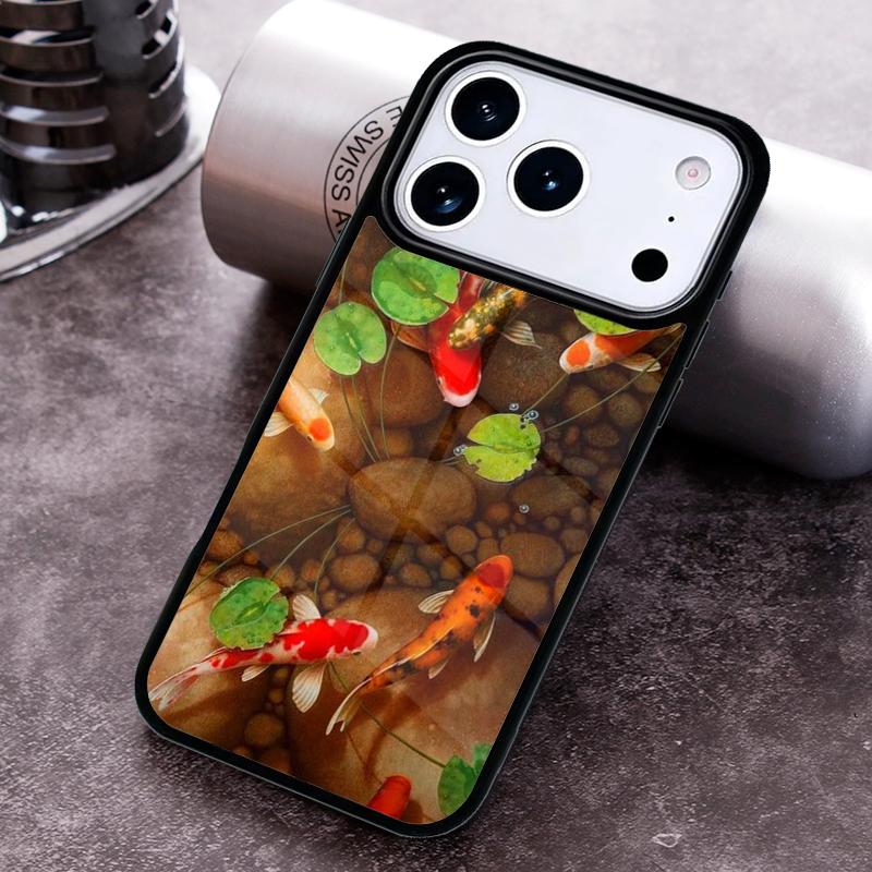 Чехол для телефона с картиной рыбы Кои для iPhone 17 16 15 Pro Max Air 14 13 12 11 Plus Ударопрочный чехол