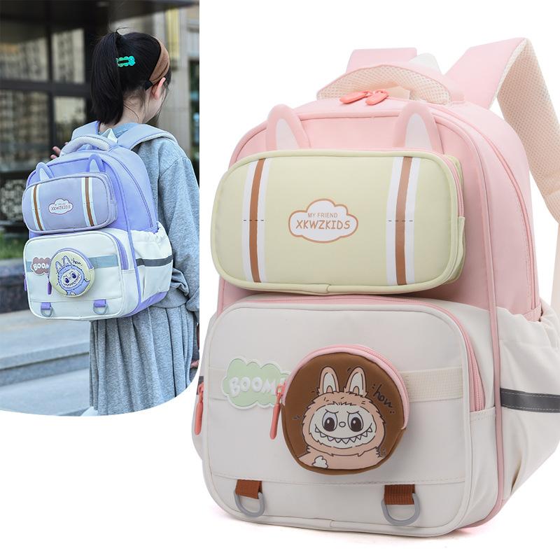 School Bag 1st-3rd Grade Primary School Student School Bag Labu Cute Cartoon Load Reduction Large Capacity Backpack Backpack
