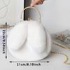 Plush Rabbit Bag Women Cute Handheld Plush Bag Autumn Winter Girls Chain Crossbody Bags Rabbit Ear Clip Bag