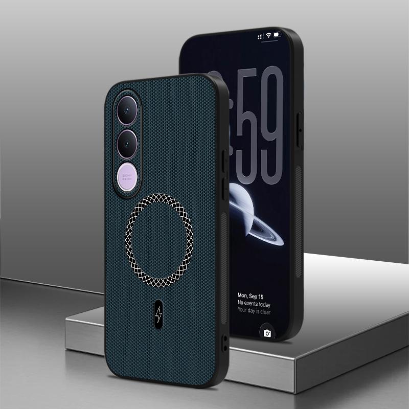 Для Vivo V 70 FE Чехол Роскошный Деловой Стиль Плетеная Кожа Магнитный Защита от Отпечатков Пальцев Ударопрочный Чехол Для Vivo V 70 FE Чехол