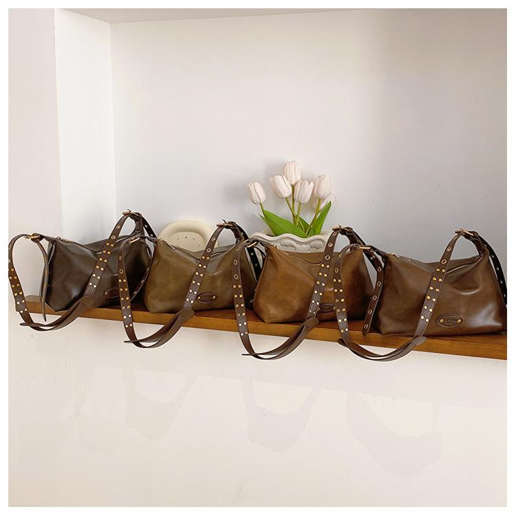 Сумка через плечо в стиле ретро, женская, новинка 2023 года, осень-зима, простая универсальная сумка-тоут, высококачественная сумка для поездок на работу и обратно