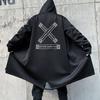 Уличная одежда, весенняя мода, повседневные тренчи, мужские пальто Harajuku с капюшоном и лентами, средняя длинная мужская куртка