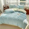 2024 A-Class Pure Cotton Bedding Set: Solid Color Duvet Cover & Bed Sheet