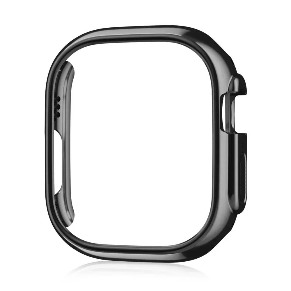 Чехол для ПК для Apple Watch 45 мм 41 мм 38 мм 42 мм 40 мм 44 мм Гальванизированная скелетная крышка Жесткий чехол Рамка для iWatch 10 9 SE 8 7 6 5 4 3 2 1