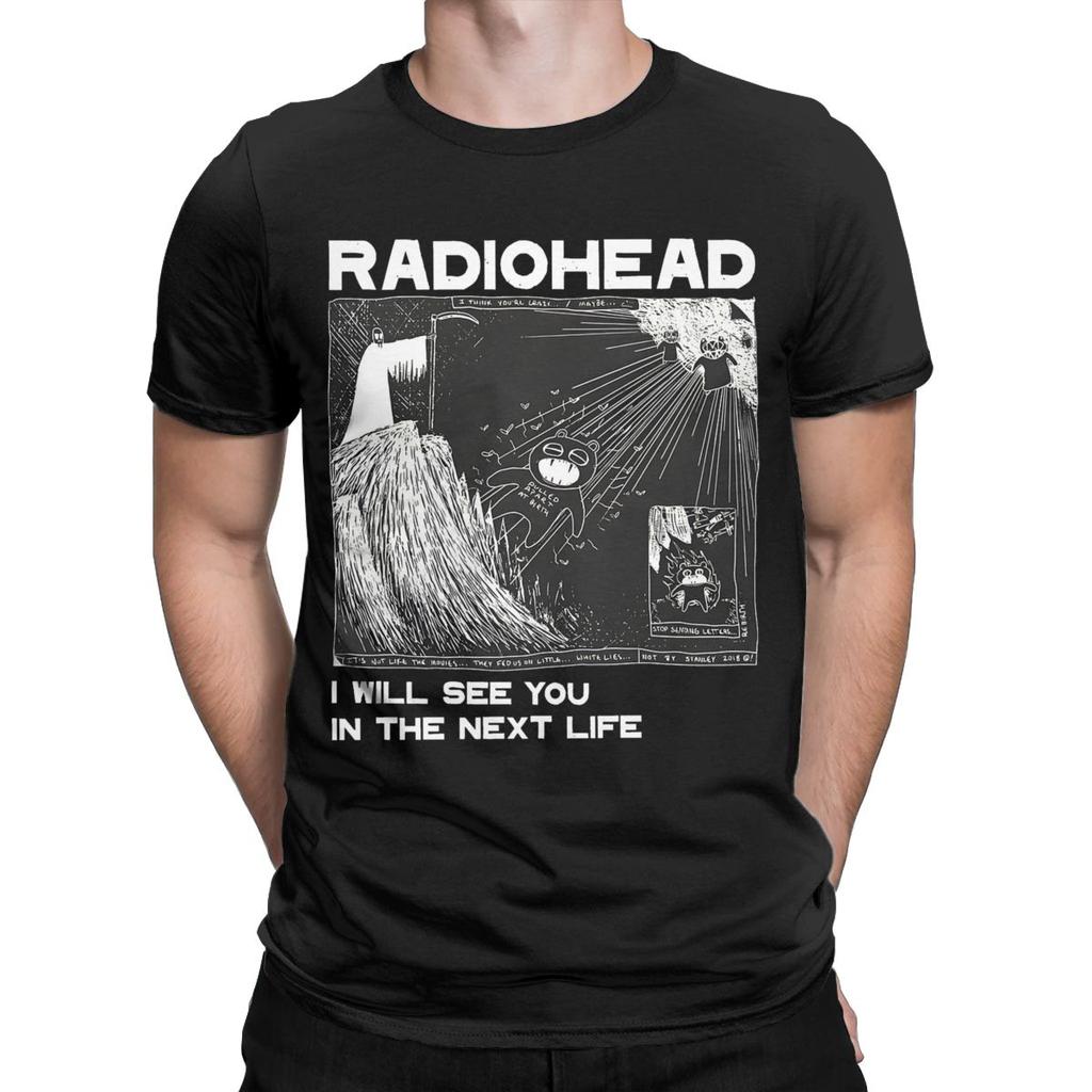 Vintage Radiohead T-Shirt for Men Crew Neck 100% Cotton T Shirt Short Sleeve Tee Shirt Adult Clothing