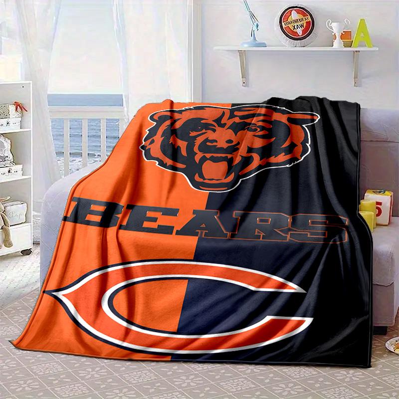 Chicago Bears Portable Blanket/Soft Blanket Bedding Blanket Suitable for Travel Camping Living Rooms Offices Sofas Fan Gifts