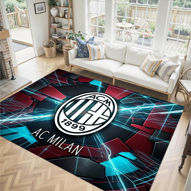 Дизайн AC Milan Кристальный Велюровый Ковер Уютный Не?Нескользящий ковер с принтом для спальни, гостиной, прихожей