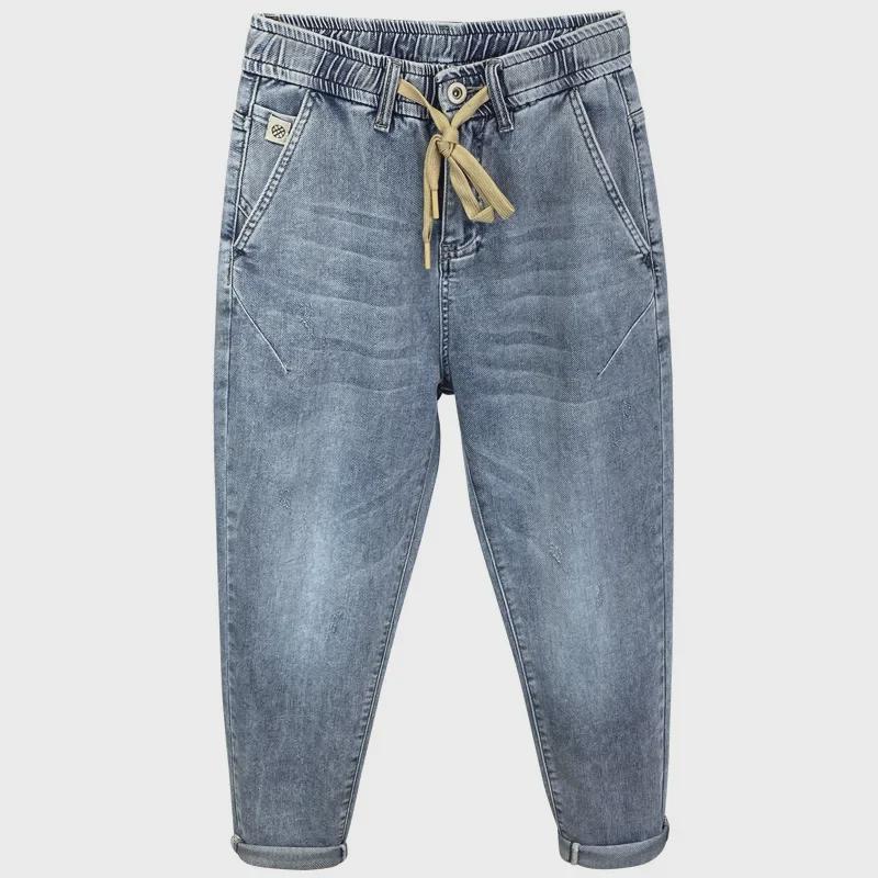 Мужские модные джинсы-шаровары со шнуровкой: Повседневные модные комбинезоны весна-осень