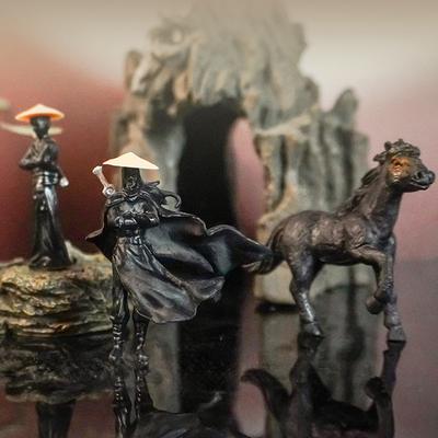 3 шт./набор мини-фигурок из смолы, модель древнего японского китайского ниндзя-самурая, моделирование классного миниатюрного автомобиля, украшения, подарки