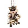 Cute Animal Keychain, Rearview Mirror Pendant Flat Acrylic Creative Bag Keychain Pendant Car Pendant