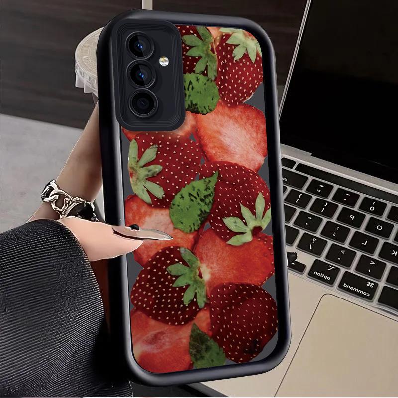 Чехол со сладким клубничным принтом для Samsung Galaxy S25 Ultra Plus S24 S23 S22 S21 S20 FE A73 A72 A71 A56 A55 A54 5G A52 A51 4G