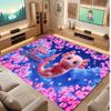 Axolotl Theme Soft Crystal Velvet Rug Custom Name & Text Print Non Slip Floor Rug for Bedroom Living Room