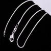 1mm Silver Color Snake Chain Necklace Women Fashion Jewelry Lobster Clasps
