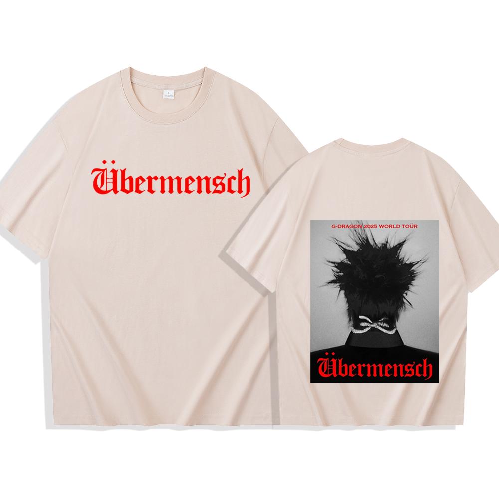 Футболка G-Dragon 2025 Мировой тур Мужская Женская Харадзюку Круглый вырез Летняя Повседневная Футболка рубашки для мужчин рубашки футболки