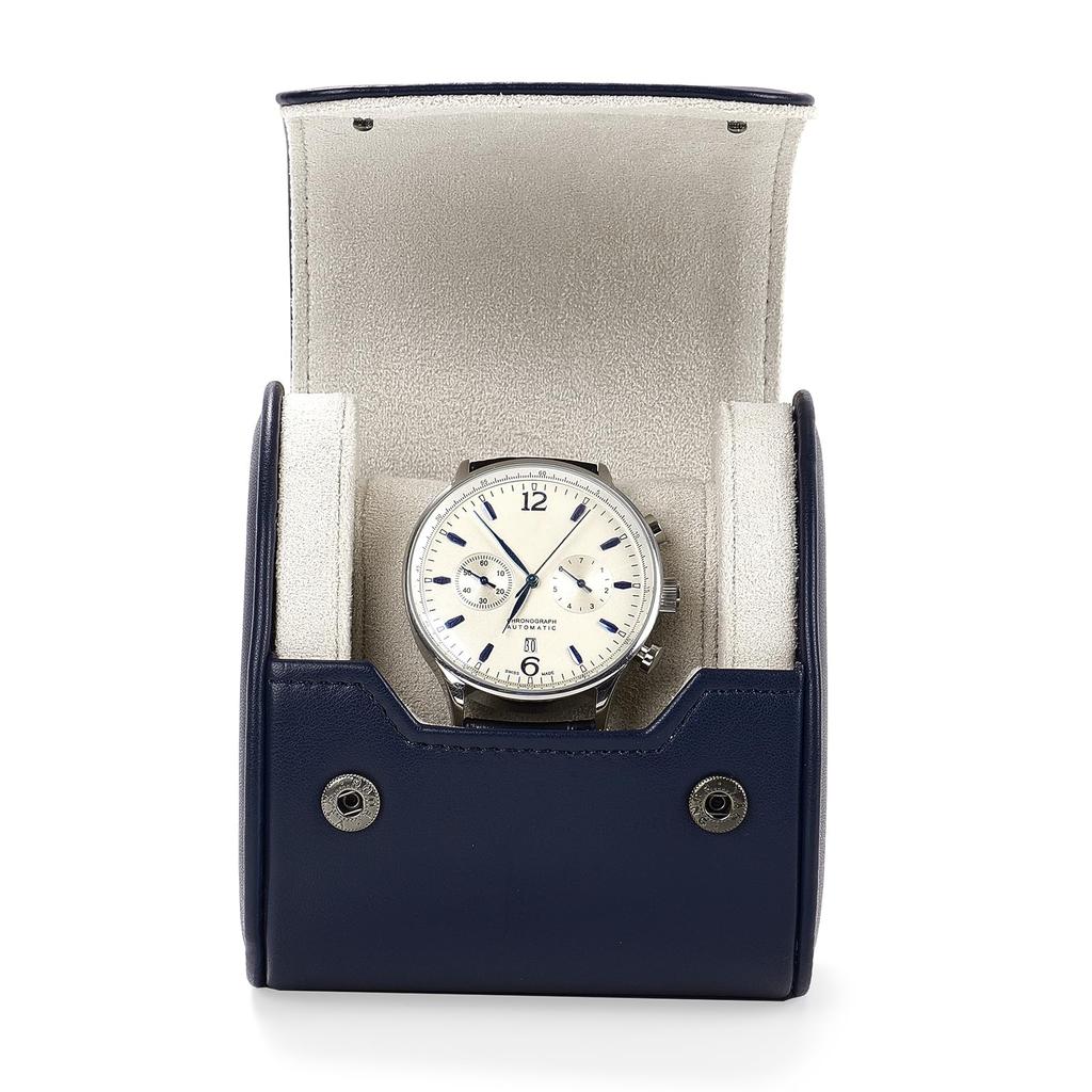 Papten B01501 PU Leather Watch Case Single Travel Portable Blue Organizer