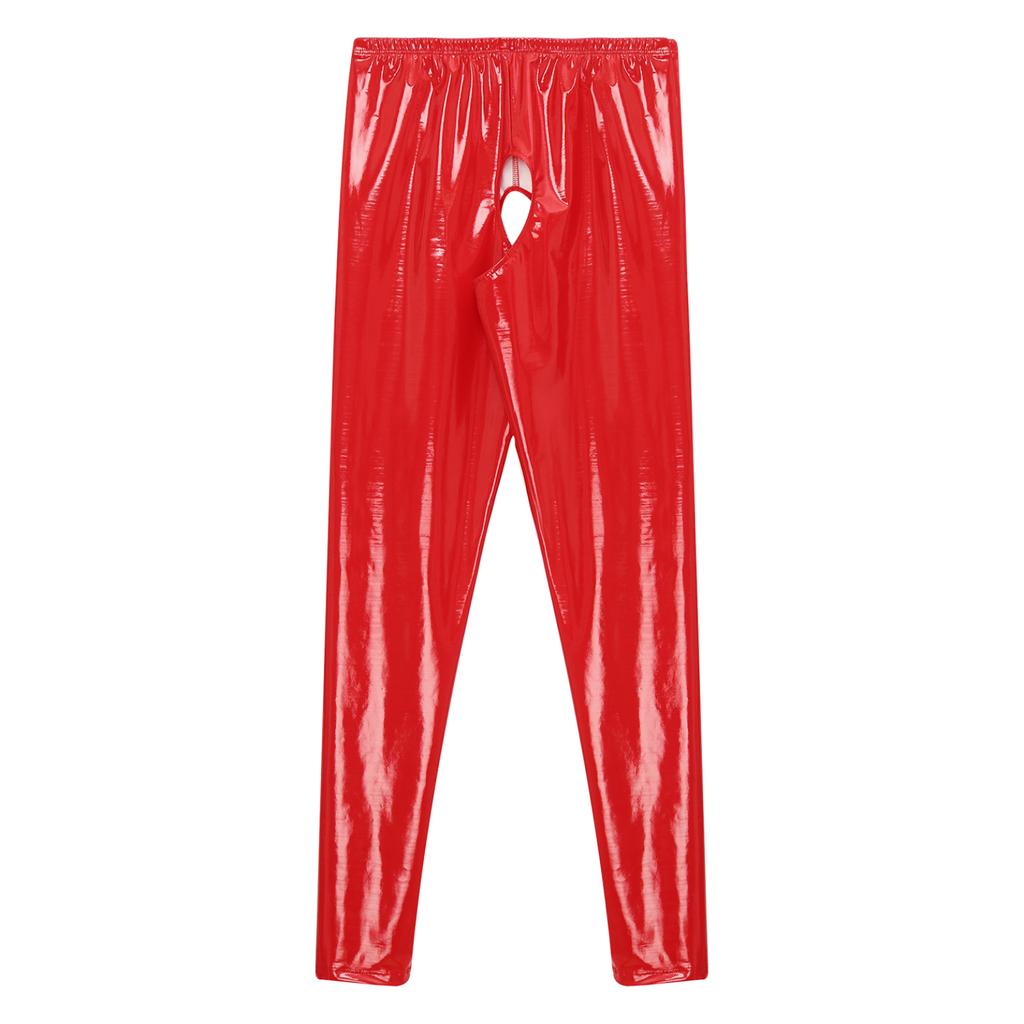 Женские глянцевые лакированные кожаные брюки без вырезов, эластичные леггинсы с высокой талией, длинные брюки, сексуальная клубная одежда