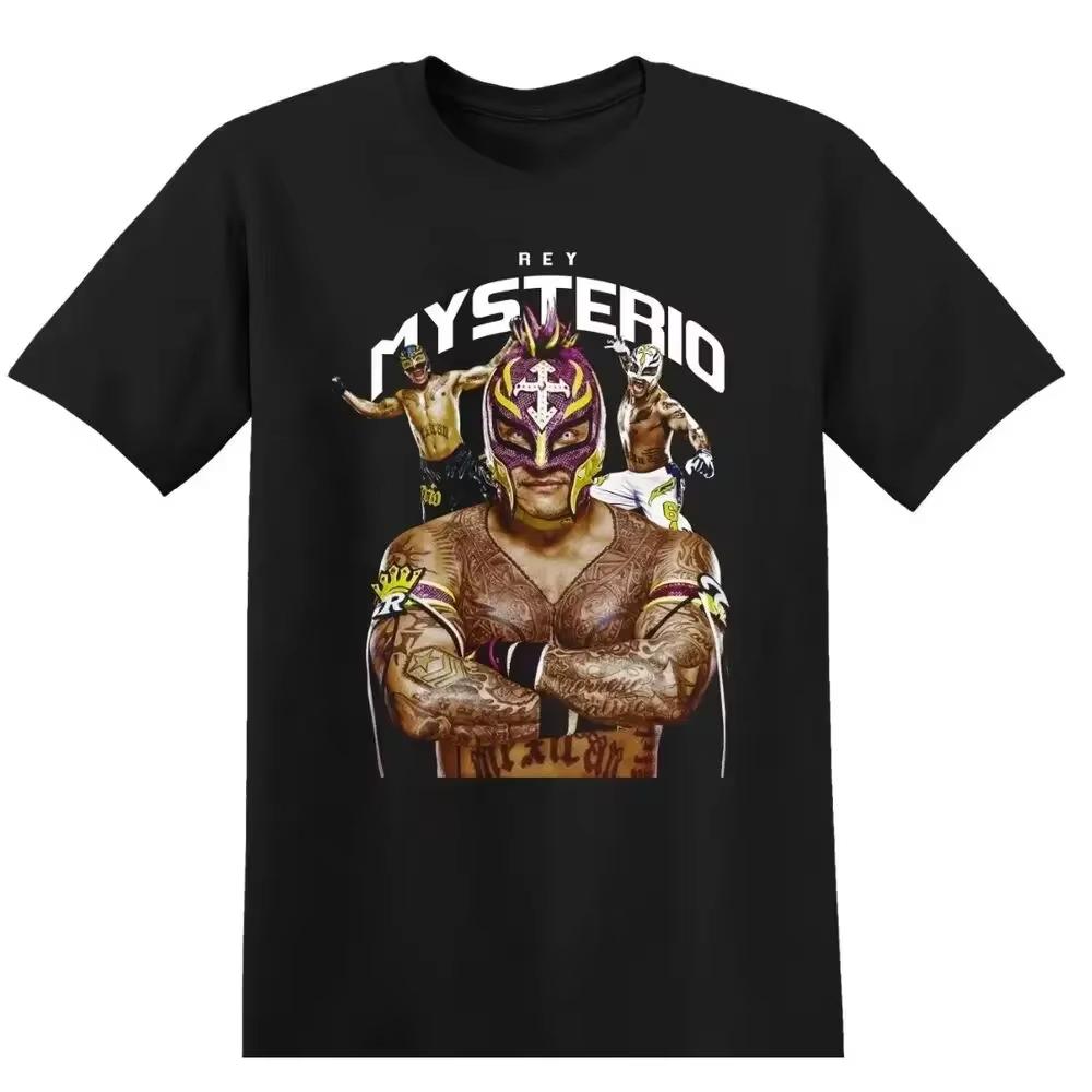 Футболка рестлера Скалы черная WWE Джефф Харди Футболка рестлера Рэнди Ортон Рей Мистерио Футболка рестлера WWE Оверсайз Повседневный топ