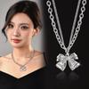 Elegant And Trendy Butterfly Bow Necklace In Mixed Materials For Sophisticated Fashion