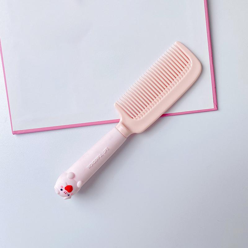 Cartoon Hairdressing Comb Women Student Hair Smoothing Comb Girl Heart Cute Silicone Straight Hair Comb For Children'S Home Use