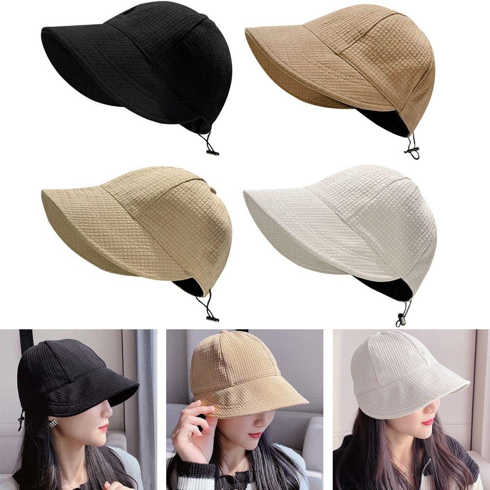 Wide Brim Beach Cap Portable Fisherman Cap Spring Summer Sun Hat  Women Girls