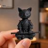 Современное произведение искусства с кошкой, 3D-печатная фигурка рыцаря, Медитирующий декор для стола в позе дзен-воина, Минималистичная матовая скульптура животного для офиса