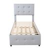 Bedroom Furniture 90 X 200 Upholstered Bed with Pull-out Bed Adjustable Headboard Double Bed Pull-out Cot Retractable Guest Sponge-filled