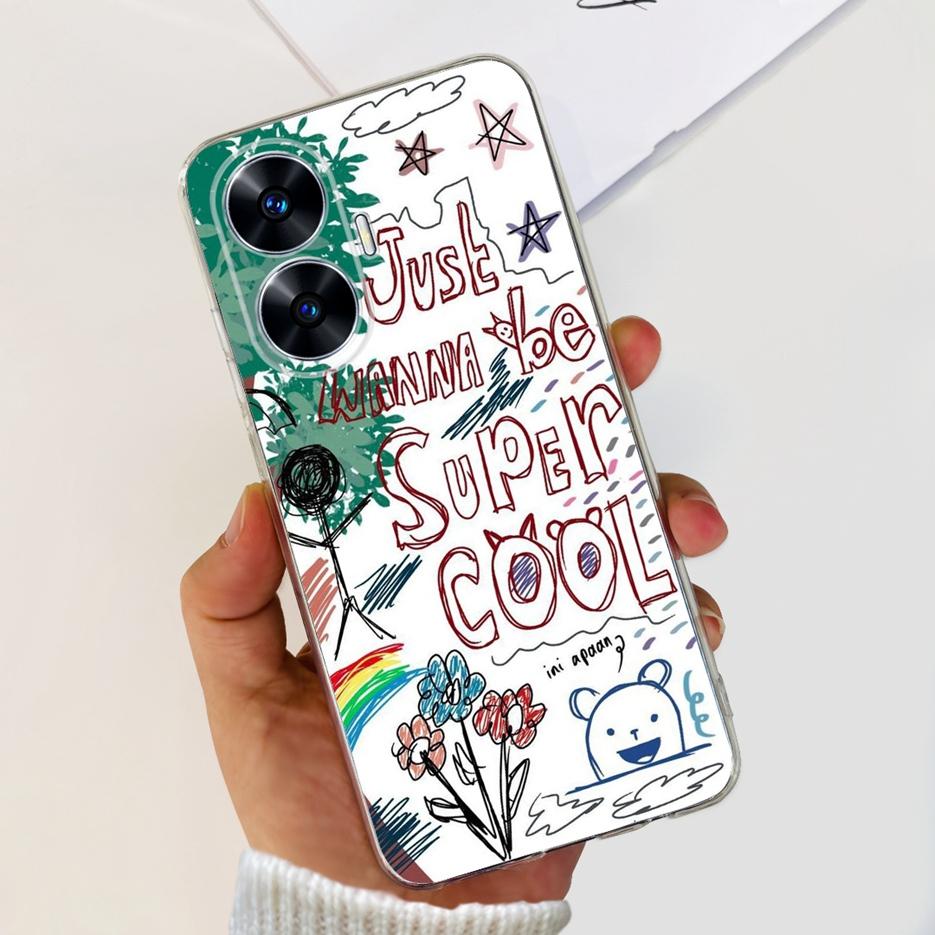 For Realme C55 4G Case RMX3710 Colorful Painted Cover Soft Slim Fundas Phone Case For Realme C55 C55 RealmeC55 Back Cover Bumper